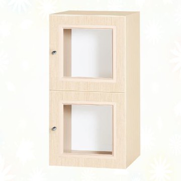 文創集-南亞塑鋼     博卡 南亞塑鋼1.3尺二開門內二格組合中高收納櫃-40.4x41.5x80.8cm免組