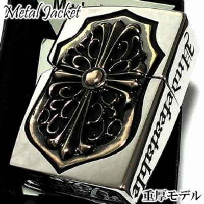 ZIPPO メタルジャケット 超重厚 ジッポ ライター クロス ゴールド