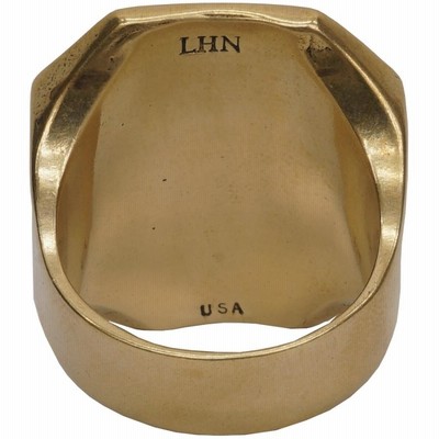 LHN Jewelry アメリカ製 Aztec リング 真鍮 x オニキス LHN Jewelry アメリカ製 Aztec リング 真鍮 x オニキス (LHN