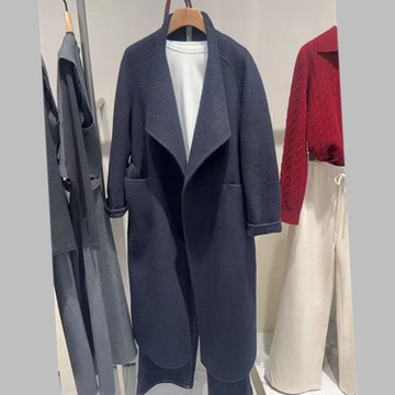 迪女裝秋冬季款氣質時尚雙面呢子大衣外套寬松系帶立領女顯瘦3275