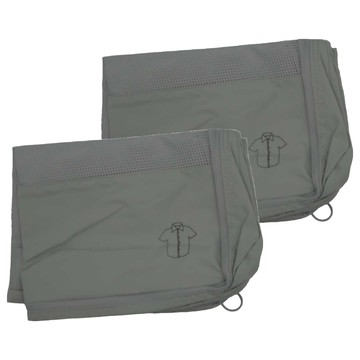 衣物收納袋2件組  大號 42 x 32 x 12cm  淺灰  大號(42 x 32 x 12cm)