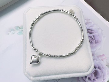 甜美愛心 小銀珠 純銀手鍊 質感時尚 百搭單品七夕情人節