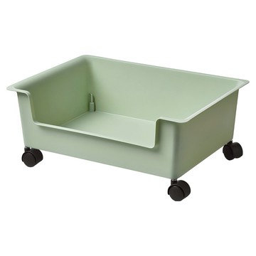 BF088 書本收納盒 帶輪 PP材質  綠色  1個