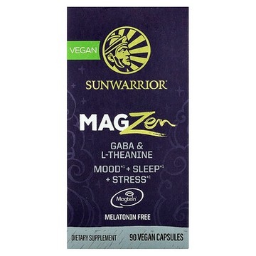Sunwarrior, MagZen 全素膠囊，γ-氨基丁酸（GABA）和 L-茶氨酸，90 粒