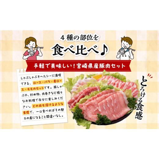 ふるさと納税 宮崎県 宮崎市 宮崎県産4種豚しゃぶセット 合計3.8kg_M201-016