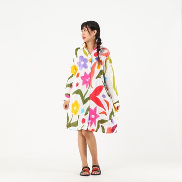 Dress Shirt Cotton Silk Rayon Hand Paint