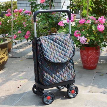 限時免運！購物車 買菜車 小拉車 YY48鋼管四輪老年人伸縮桿超市購物買菜小拉車家用 八折減免 特價出 可開發票