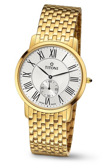 TITONI瑞士梅花錶TQ52917G-375 Slenderline系列羅馬纖薄時尚腕錶/白面38mm｜樂天全館特惠中★指定刷卡回饋10%