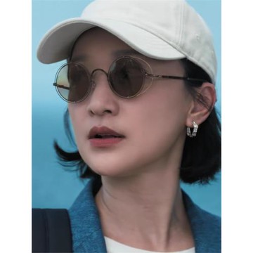 不完美受害人周迅同款立體圓墨鏡女超輕KHOTY偏光近視太陽鏡變色