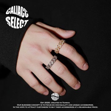 【CALI】台灣現貨 實拍 嘻哈 滿鑽 歐美 古巴 戒指 鑲鑽 水鑽 百搭 嘻哈 金色 銀色 戒指男 輕奢 小眾 復古