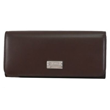 TOD’S 鐵牌LOGO釦式長夾(深咖)