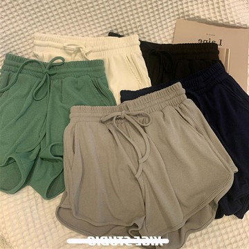 ins超火運動短褲女夏季新款跑步黑色超短褲居家休閑寬松闊腿褲子