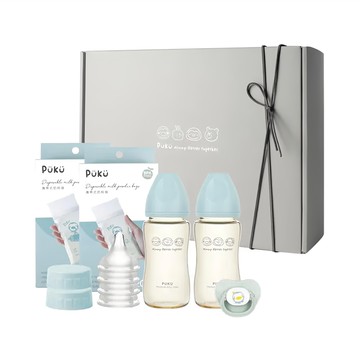PUKU 藍色企鵝 飽飽歐蕾PPSU經典禮盒  靜藍  1盒