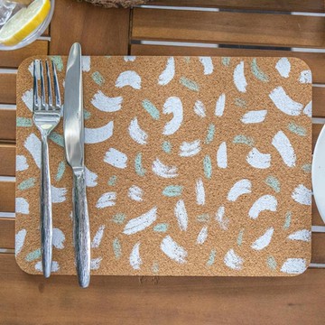 《Creative Tops》長方軟木餐墊4入-水磨石紋-- 桌墊 杯墊