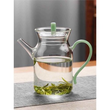 帶過濾仿古宋茶壺日式執壺茶具泡綠紅茶器透明帶蓋彩把小號手執壺