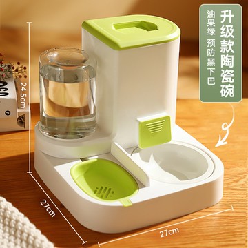 寵物餵食器 二合一餵食器 自動餵食器 新款自動貓咪喝水喂食喂水器狗碗貓盆飲水喂食二合一貓碗寵物用品【CM23294】