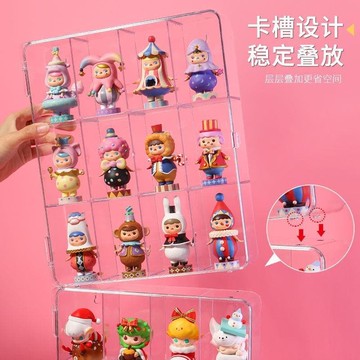 t泡泡瑪特展示盒亞克力molly的一天掛牆盲盒收納手辦收納盒
