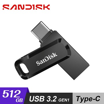 【SanDisk】Ultra Go USB Type-C 512G 雙用隨身碟 黑色【三井3C】