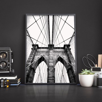 紐約布魯克林大橋－畫/咖啡廳掛畫/飯店佈置/北歐風/城市掛畫