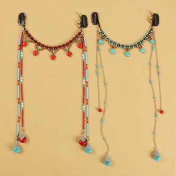 原創設計異域民族風額飾流蘇眉心吊墜復古頭飾藏族古風拍照發飾女