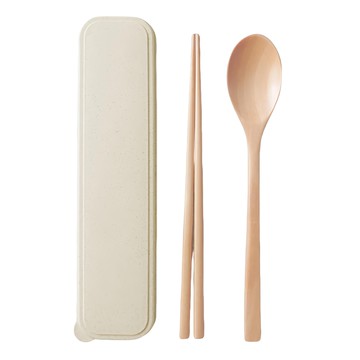 Life shop 日式麥稈盒裝 荷木長勺組 輕巧耐用 方便攜帶  荷木 素色  長勺  1組