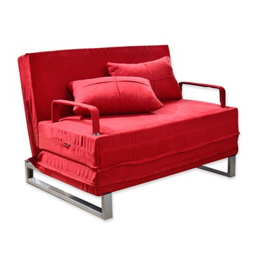【班尼斯】艾新覺羅 五段式調整彈簧沙發床 (布套可全拆洗+台灣製造)-魅力紅