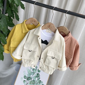 寶寶外套薄絨童裝兒童韓版2021春秋裝新款小童男童夾克休閑上衣潮