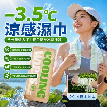 台灣現貨 lulumoster-3.5℃涼感濕巾 降溫去汗冰感毛巾 冷感濕巾 夏日戶外防暑降溫神器 運動濕巾 涼感冰巾