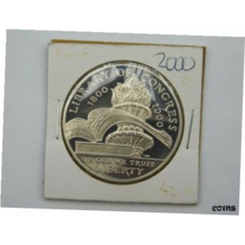 Commemorative　Dollar　Proof　Library　Congress　LINEショッピング　States　2000　United　P　アンティークコイン　#1290　of　Silver