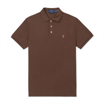 Polo Ralph Lauren RL 熱銷刺繡小馬透氣排汗短袖Polo衫 上衣-咖啡色