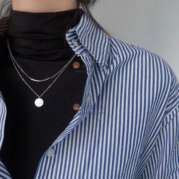 項鏈雙層女冷淡風鎖骨鏈短款毛衣鏈百搭簡約純銀小眾氣質【淘夢屋】