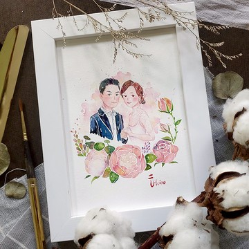 【可愛風-專屬花語】似顏繪 - 7吋(無框)