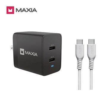 【MAXIA】氮化鎵GaN 47W急速快充組-白線(MPC-A47W+MQC-250)