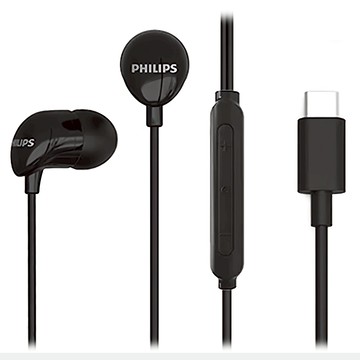 PHILIPS 飛利浦 完美氣密高音質入耳式Type C耳機附麥克風  TAE2146BK  黑色