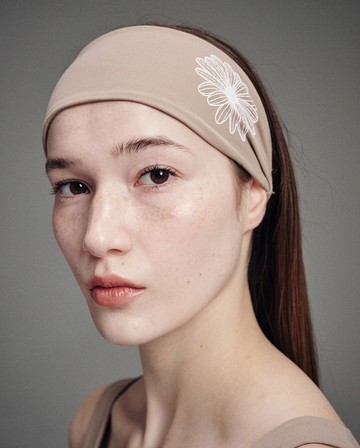 MARDI MERCREDI 經典雛菊髮帶 米色 象牙白花 運動 舒適 BEURRE ULTIMATE COMFORTWIDE HEADBAND THEFLOWER