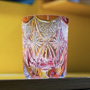 限量 金紅琦羅水晶玻璃杯 江戶切子收藏級手工雕花個性威士忌酒杯 SFY/105 免運 快速出貨