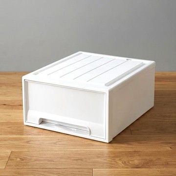Mr.box 日式可疊加純白抽屜式收納箱免組裝單層2入組-【35面寬】白色29L 兩款可選