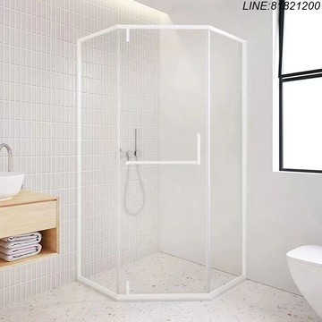 淋浴房 隔斷玻璃 免運 開立發票 訂製鉆石形奶白色移門式淋浴房衛生間浴室干濕分離玻璃隔斷沐浴屏