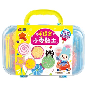 幼福 忍者兔 手提盒小麥黏土 8色黏土 9件工具 DIY點心  甜蜜棒棒糖 多色  300g  1組