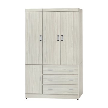 【本木】志乃 日式簡約雪松拉門衣櫃(4x7尺)B款-四門三抽