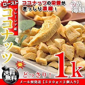 ロースト ココナッツ ドライフルーツ 1kg（500g×2個）無漂白 マレーシア産 ナッツ 食物繊維 シリアル 焼き菓子 素焼きナッツ