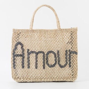 The Jacksons AMOUR 字母包-Natural&Charcoal / S