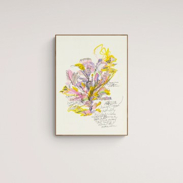 Lingoooo插畫｜Febbi｜002花卉 - 原木色鋁框