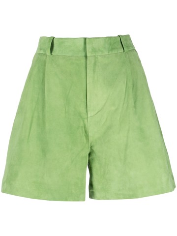 Arma - high-waisted shorts - women - Goat Skin/Viscose - 40 - Green