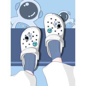 艾米與麥麥可愛洞洞鞋女款2025新款夏季外穿拖鞋透氣平底eva鞋子