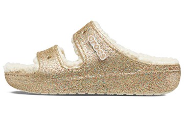 WMNS CROCS CLASSIC COZZZY GLITTER SANDALS MULTI GOLD