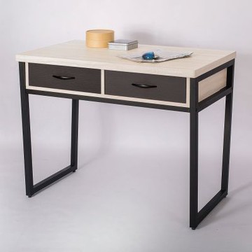 文創集 米雅麗雙色3.2尺二抽書桌-97x59x78cm免組