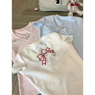 【 𝑭𝒍𝒐𝒘𝒆𝒓𝒔𝒆𝒂】俏皮甜妹!甜美風 可愛短袖T恤女 INS超火 韓版上衣 T恤女 女生上衣