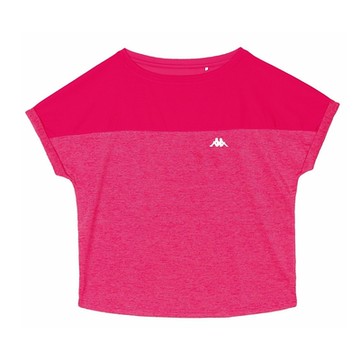 KAPPA義大利 精典女吸溼排汗運動圓領衫 桃紅 341E7JWXLF 台灣製