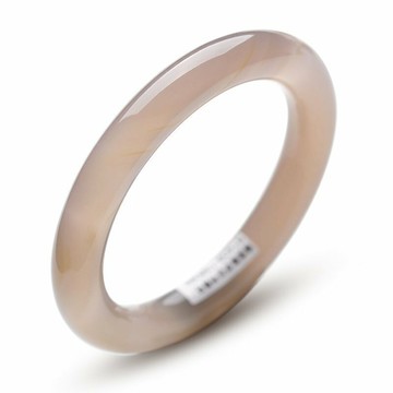 【玉鐲】煙灰-巴西冰種灰瑪瑙手鐲